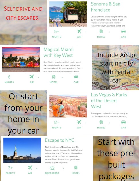 sample road trips USA